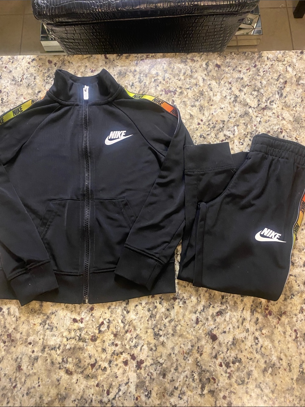 Nike Kids Black Track Jacket & Joggers with Accent Stripe